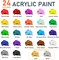 Acrylic Paint Set with Paint Brushes, 24 Colors(59ml, 2 oz) Art Craft Paint for Adults and Kids, Perfect for Artist, Beginner, Ideal for Wood, Canvas, Rocks, Outdoor Painting Supplies